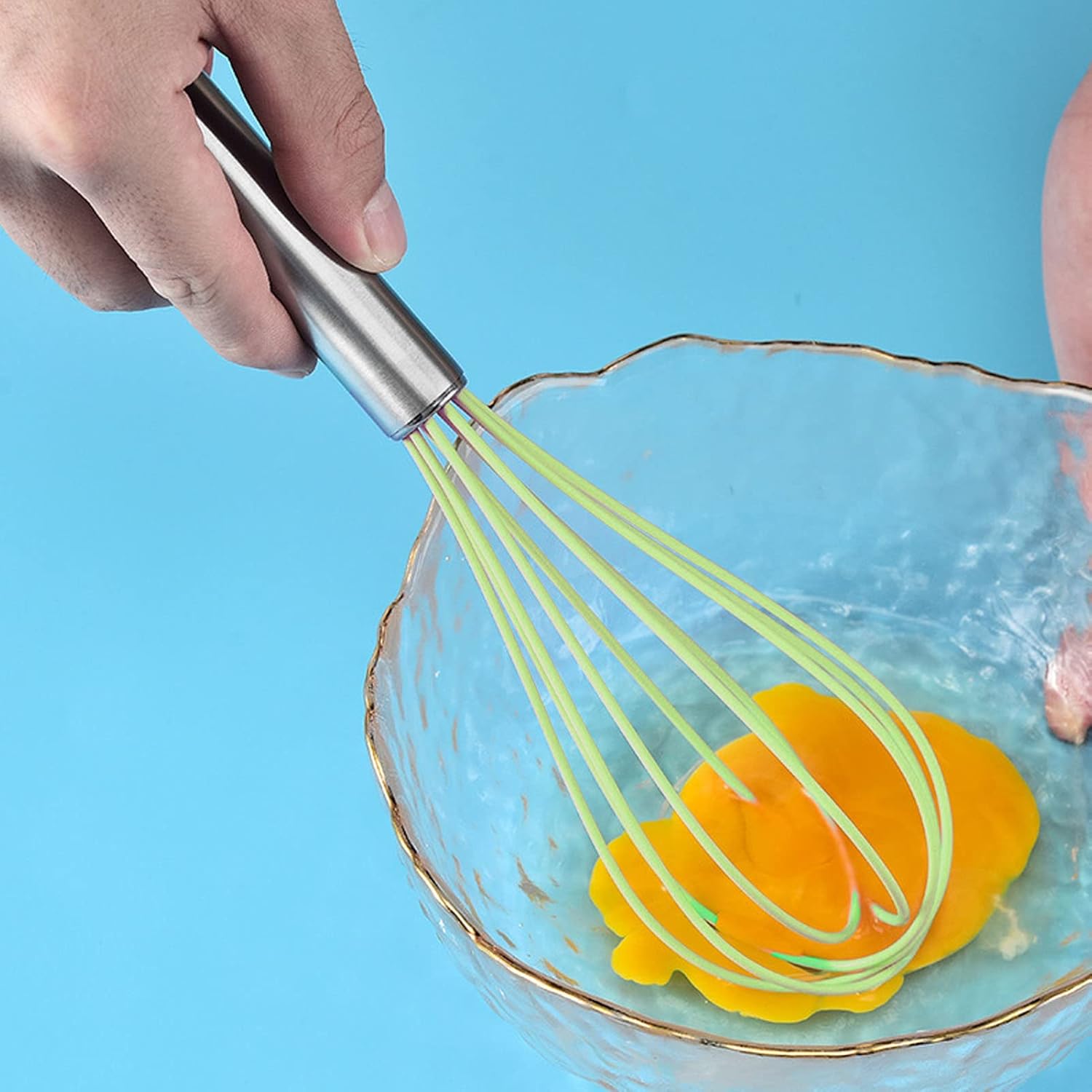 Juego de utensilios de cocina de silicona, 5 piezas, juego de utensilios de cocina de silicona, seguro y fácil de lavar, adecuado para cocina (verde)