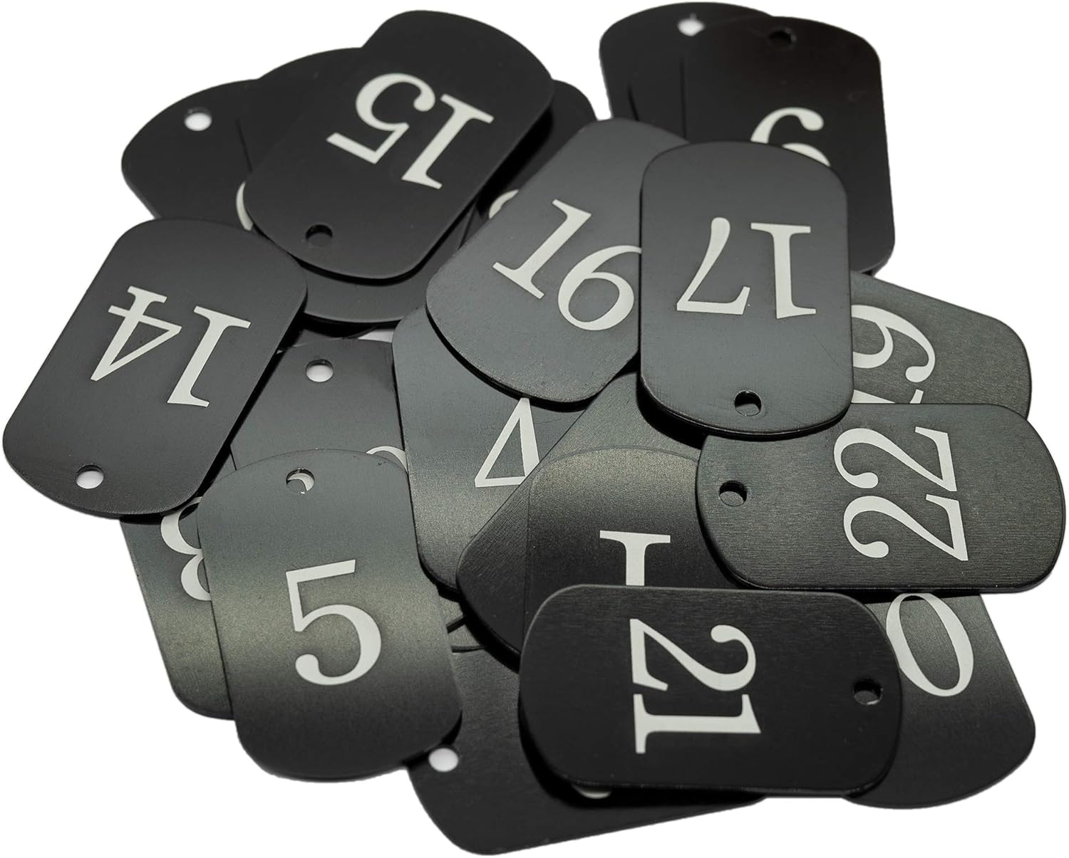StayMax Etiquetas numeradas de aluminio para identificación (1-25, negro)