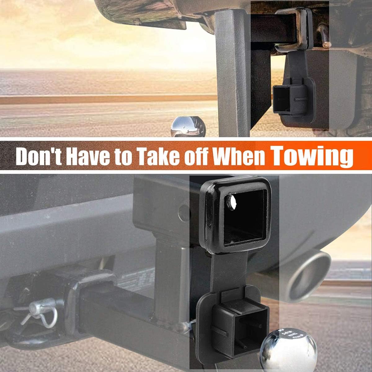 Trailer Hitch Cover Tube Plug Insert Fits 2″ Receivers for Ford Chevy Chevrolet Jeep Dodge RAM Toyota Tundra 4Runner Tacoma RAV4 1L2Z-17F000-CA