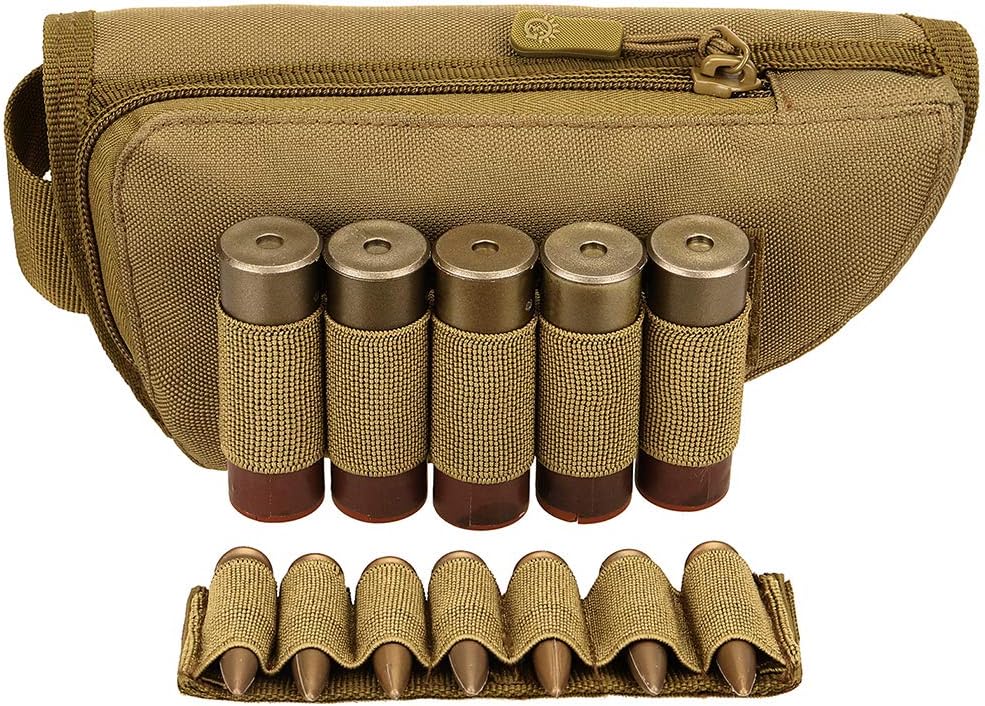 Buttstock – Soporte de carcasa táctica para escopeta, rifle, mejillas, bolsa de utilidad con doble cremallera de 2 vías