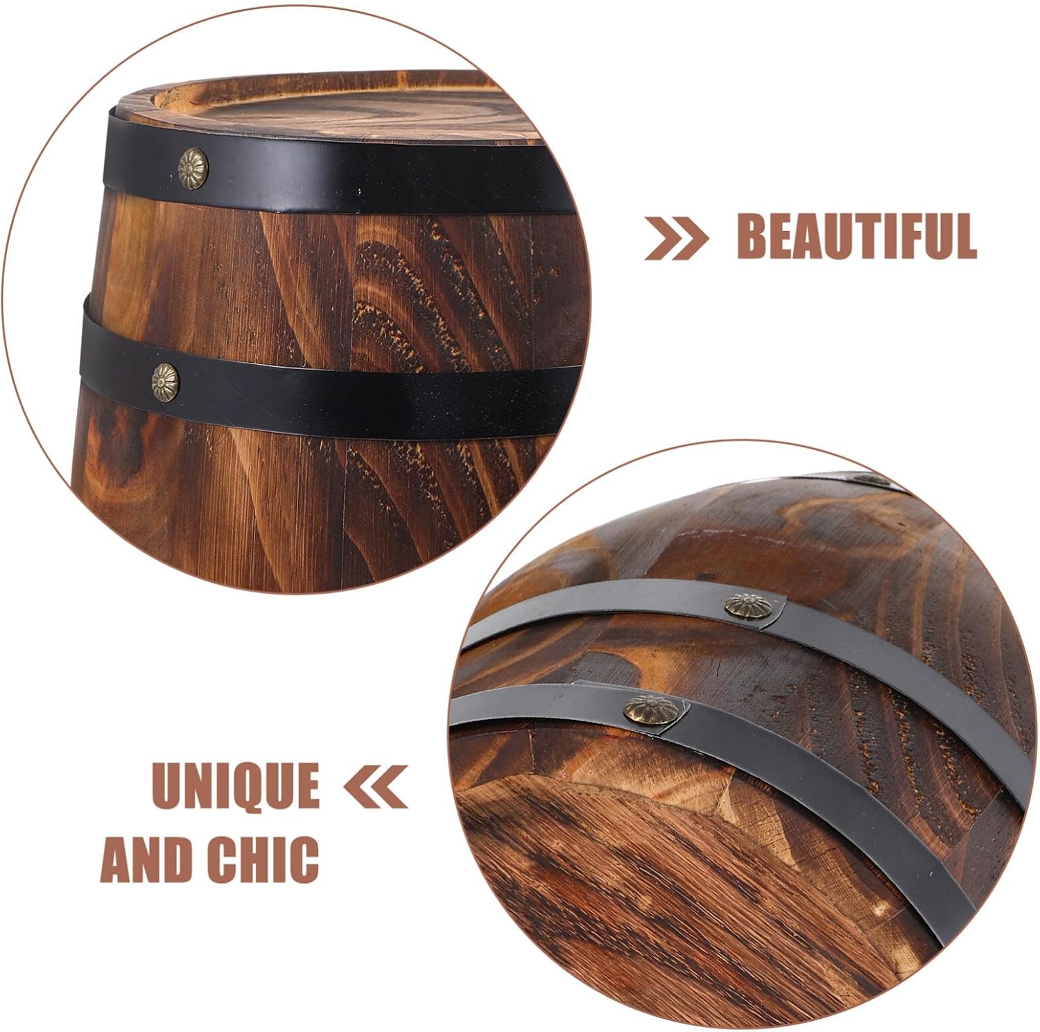 Unomor Barril de roble envejecido, barril de whisky de madera, barril de vino, bar de vino, bar de cerveza, barril de vino tinto de madera, adorno