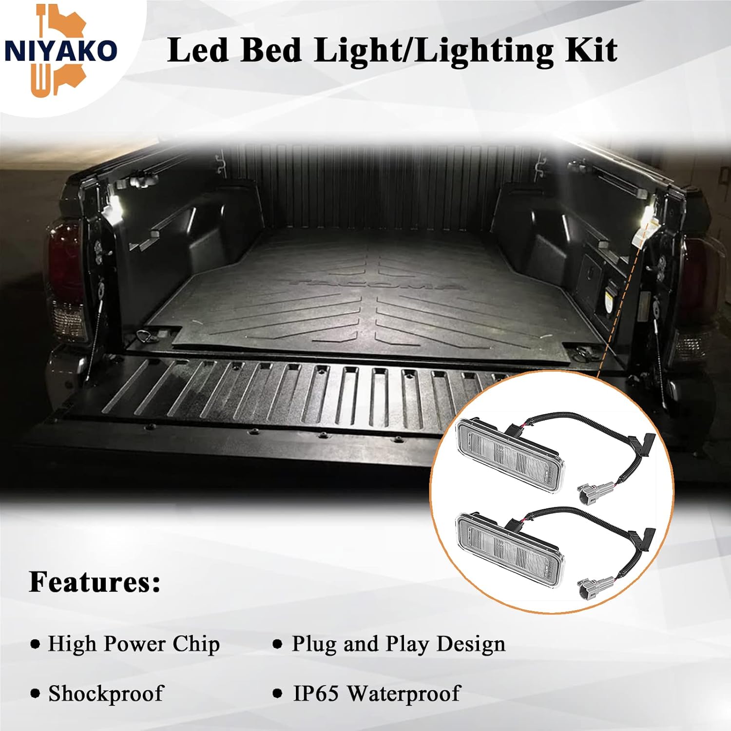 Niyako Kit de luz de camailuminación de repuesto # PT857-35200 90080-87026 84267-0C020 Fit 2020-2023 Tacoma