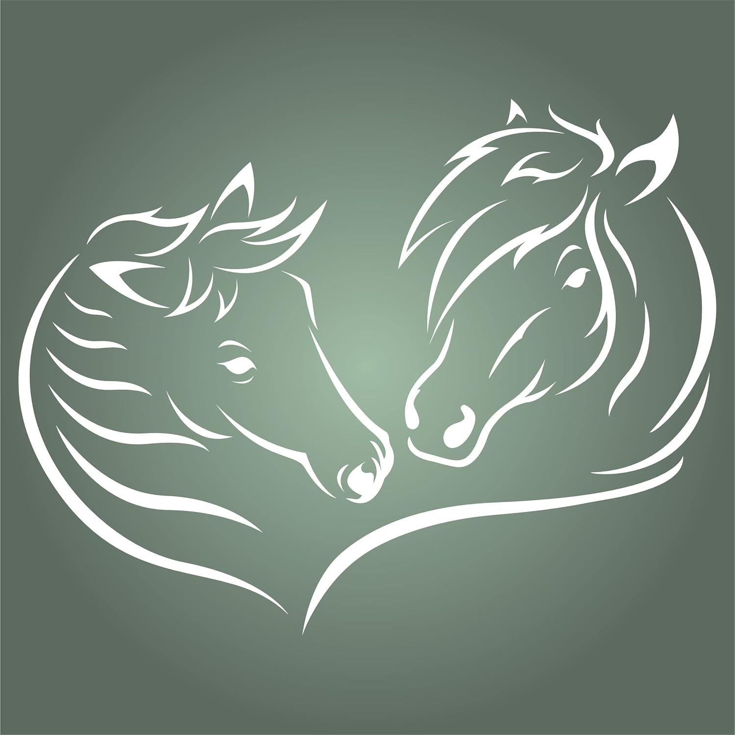 Plantilla de caballos de amor, 6.5 x 5 pulgadas (S)  Plantillas decorativas de cabeza de caballo equino de animales de granja para plantilla de