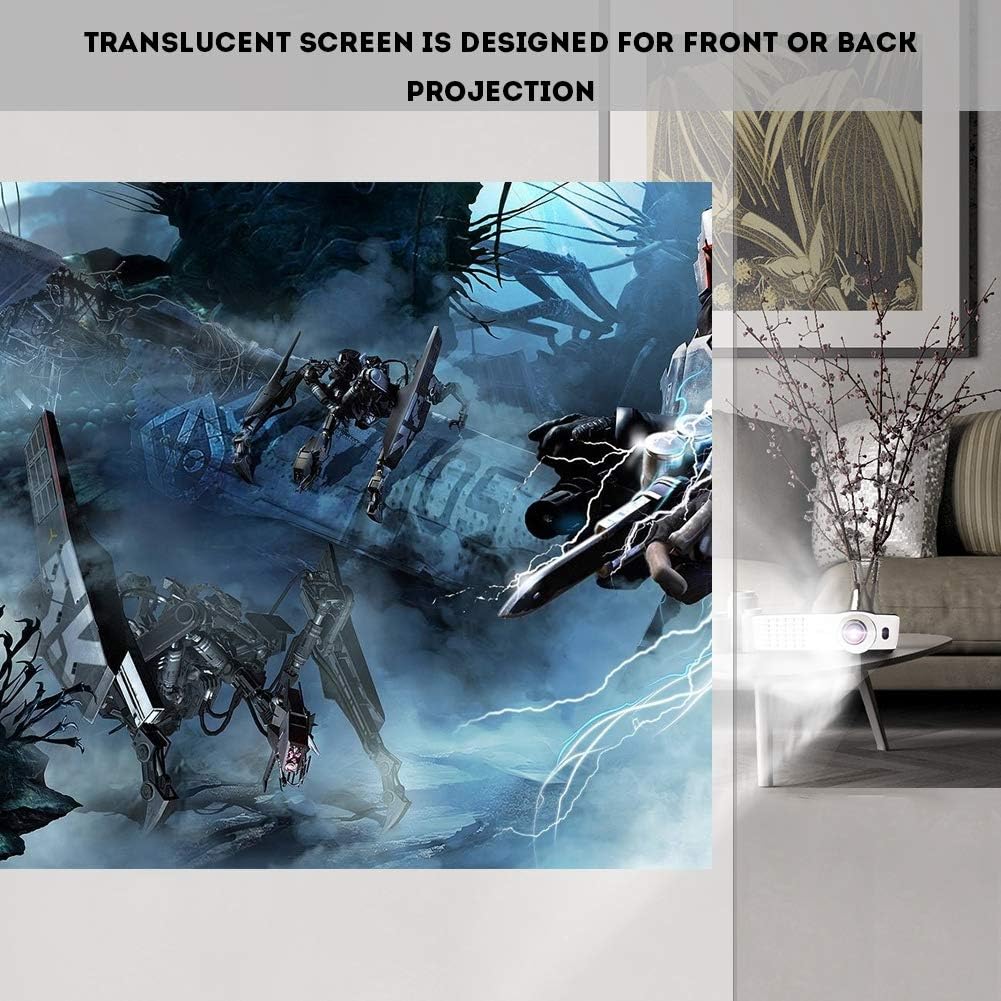 QANYEGN Pantalla de proyección blanca de 60 a 120 pulgadas, pantalla de cine plegable sin arrugas 169, pantalla de película HD portátil para cine en