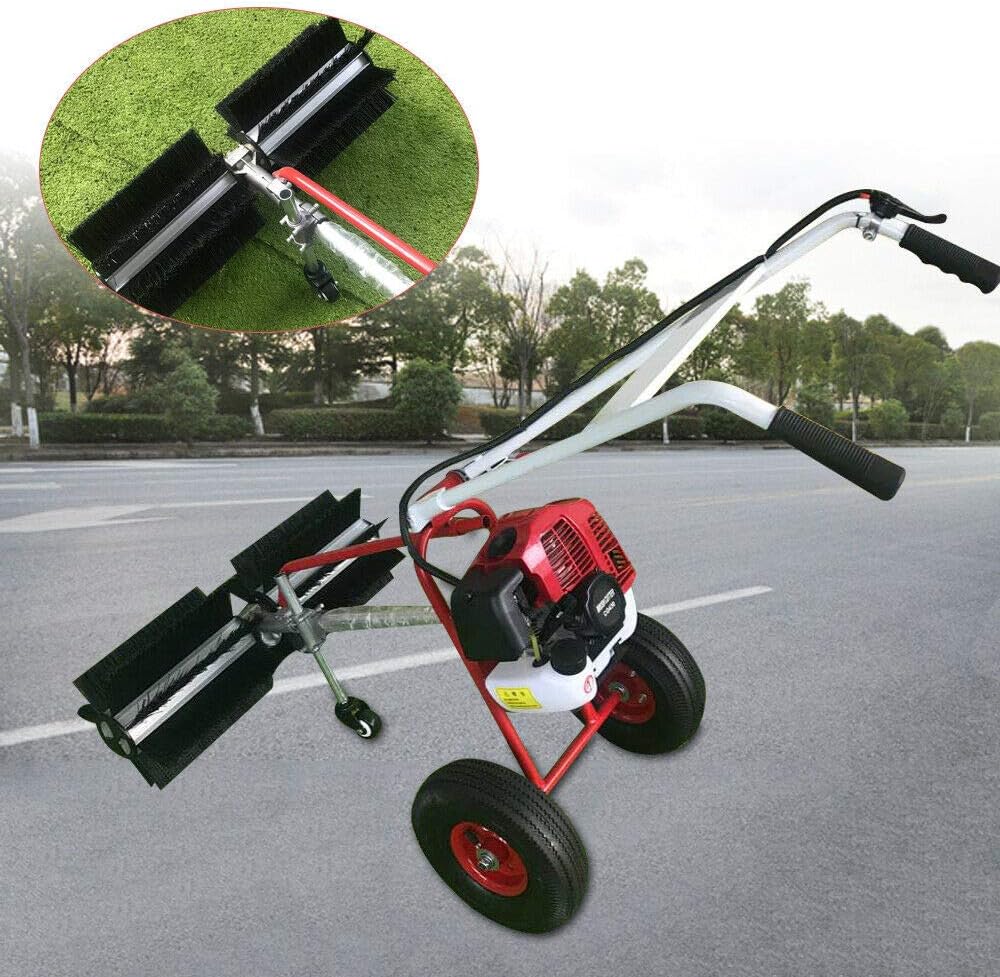 Barredora industrial de empuje manual de 2 tiempos de 1.7HP – Potencia de gas de 43 CC con sistema de refrigeración por aire – Limpiador portátil