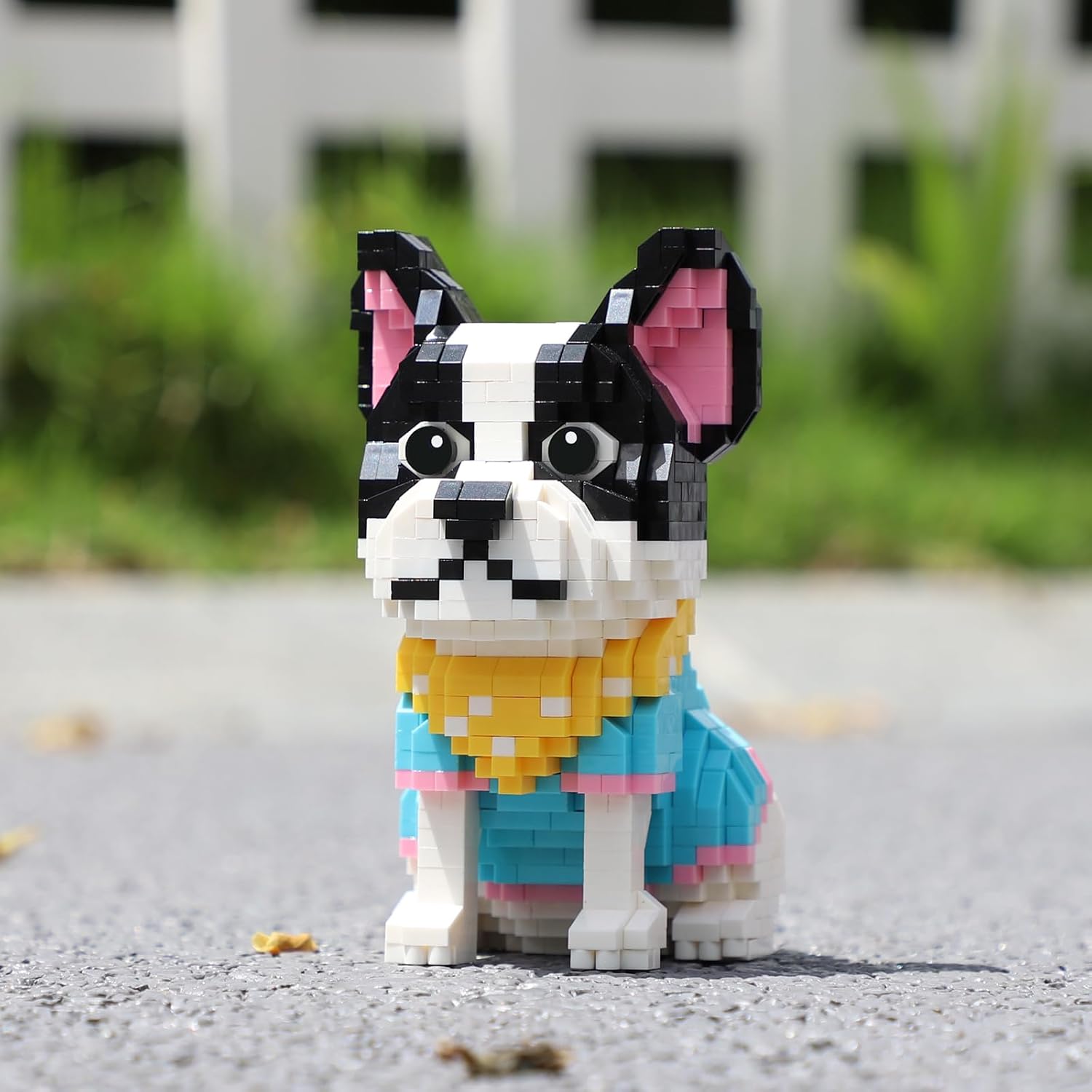 QLT – Kit de microbloques de construcción de animales lindos, juguetes de construcción de microladrillos de bulldog francés para adultos, recuerdos
