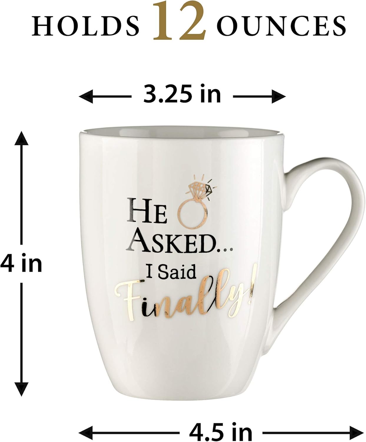 Lillian Rose Asked, I Said Finally – Taza de café, 1 unidad (paquete de 1), color crema