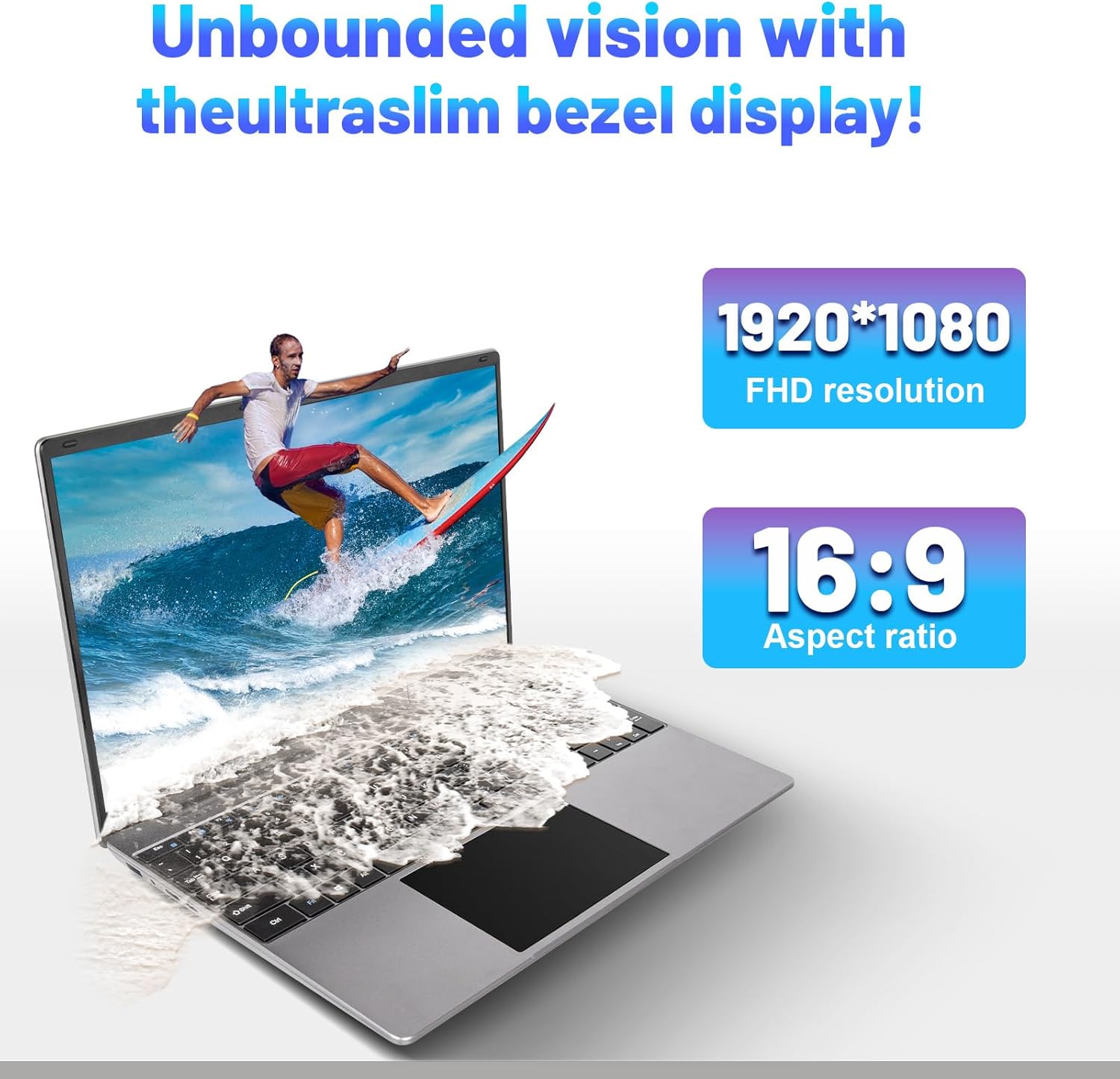 Computadora portátil de 15.6″, computadora portátil tradicional, 16 GB DDR4 512 GB SSD, pantalla FHD 1080P, procesadores Intel Celeron N5095, WiFi