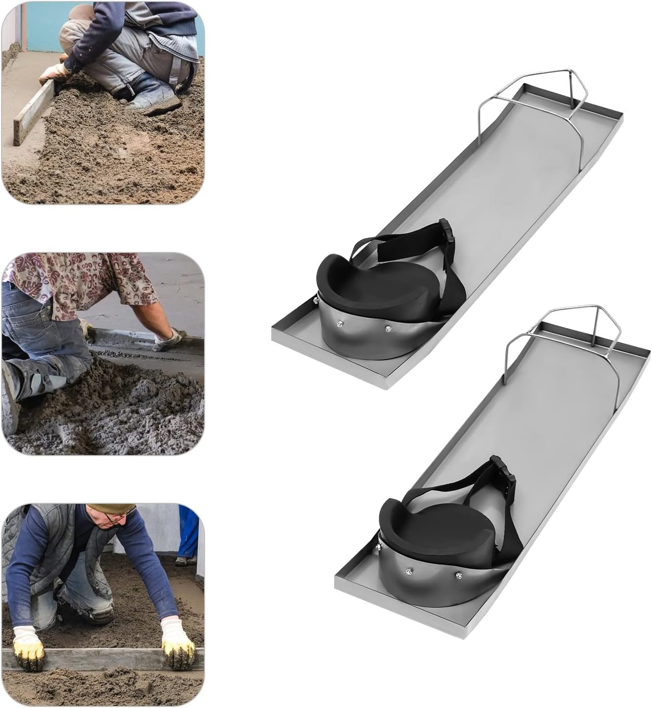 Rodilleras de hormigón, 30 x 8 pulgadas, de acero inoxidable, curvadas con rodilleras, rodilleras, tablas de kneedboards de hormigón, deslizadores