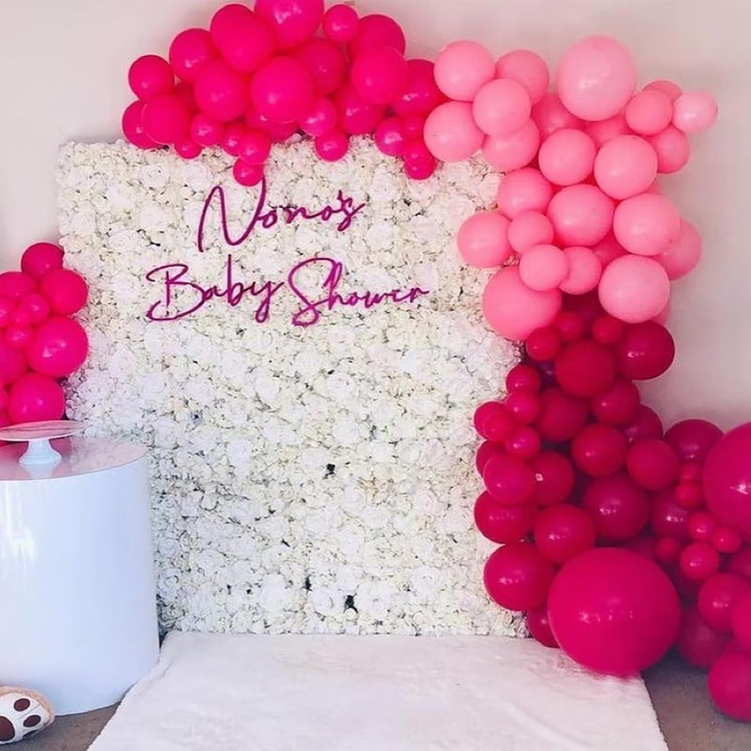 Kit de arco de globos magenta y rosa intenso, kit de guirnalda de globos magenta metálico y rosa intenso, globos cromados y magenta rosa de