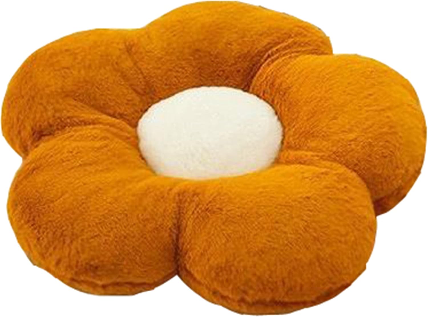 Cojín de felpa con diseño de flores, lindo cojín cómodo para oficina, sala de estar, cama, decoración simple (15.7 pulgadas, marrón)