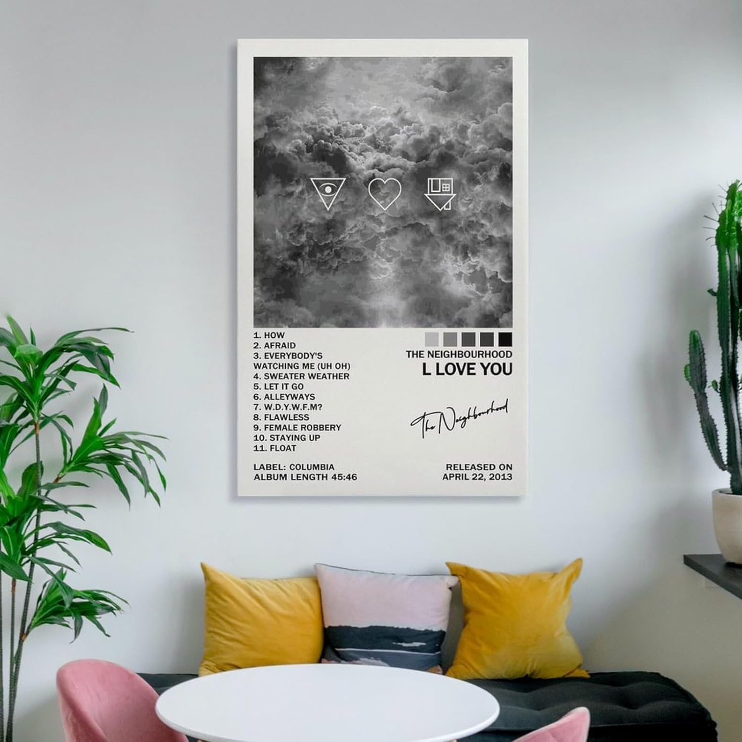 Póster de The Neighborhood I Love You, póster de vinilo con música (25) lienzo decorativo para dormitorio, moderno, para el hogar, impresiones