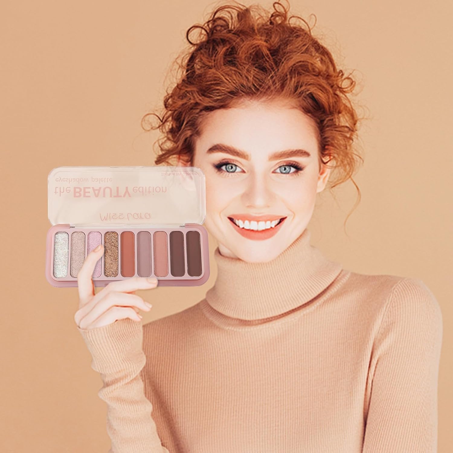 Paleta de sombra de ojos de 9 colores  Sombra de ojos con purpurina mate, ultra mezclable, impecable y natural, de larga duración, pawlet de sombra