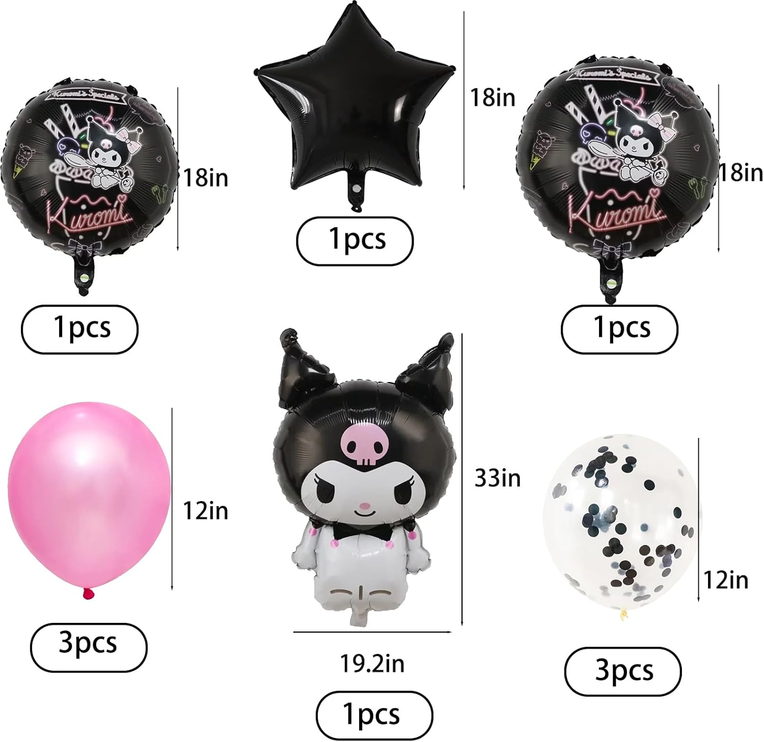 20 globos de decoración de fiesta de anime, globos de doble cara de material de película de aluminio, suministros de fiesta temática de anime,