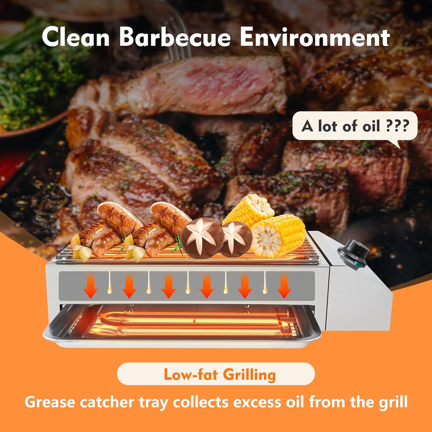 Parrillas eléctricas de 1800 W para cocinar al aire libre, parrilla de restaurante de acero inoxidable, parrilla de barbacoa, parrilla interior,