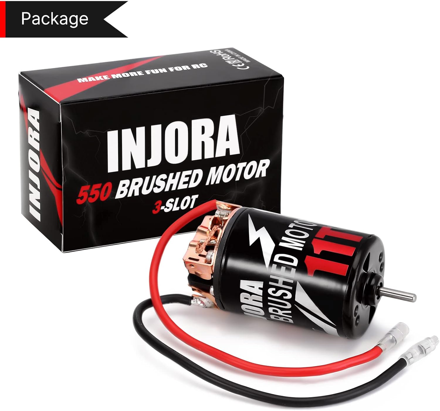 INJORA 550 Motor cepillado impermeable 3-Slot 11T Motor para escala 110 RC Car Crawler Truck Buggy Axial SCX10 AXI03007 JL 90046 TRX4 TRX6 (INM09)