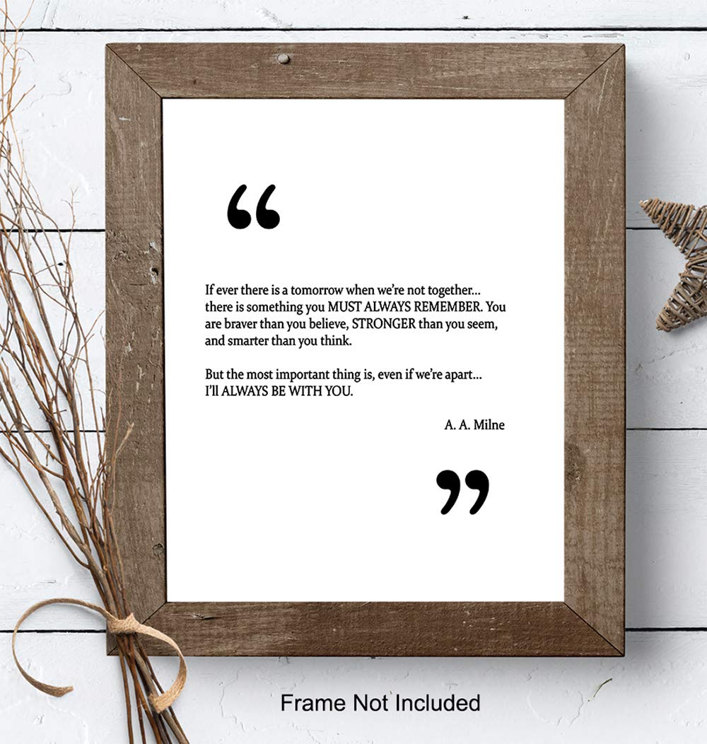 A.A. Milne Quote Wall Art Print – 8×10 Unframed Photo – Perfect Inspirational and Motivational Gift, Chic Home Decor
