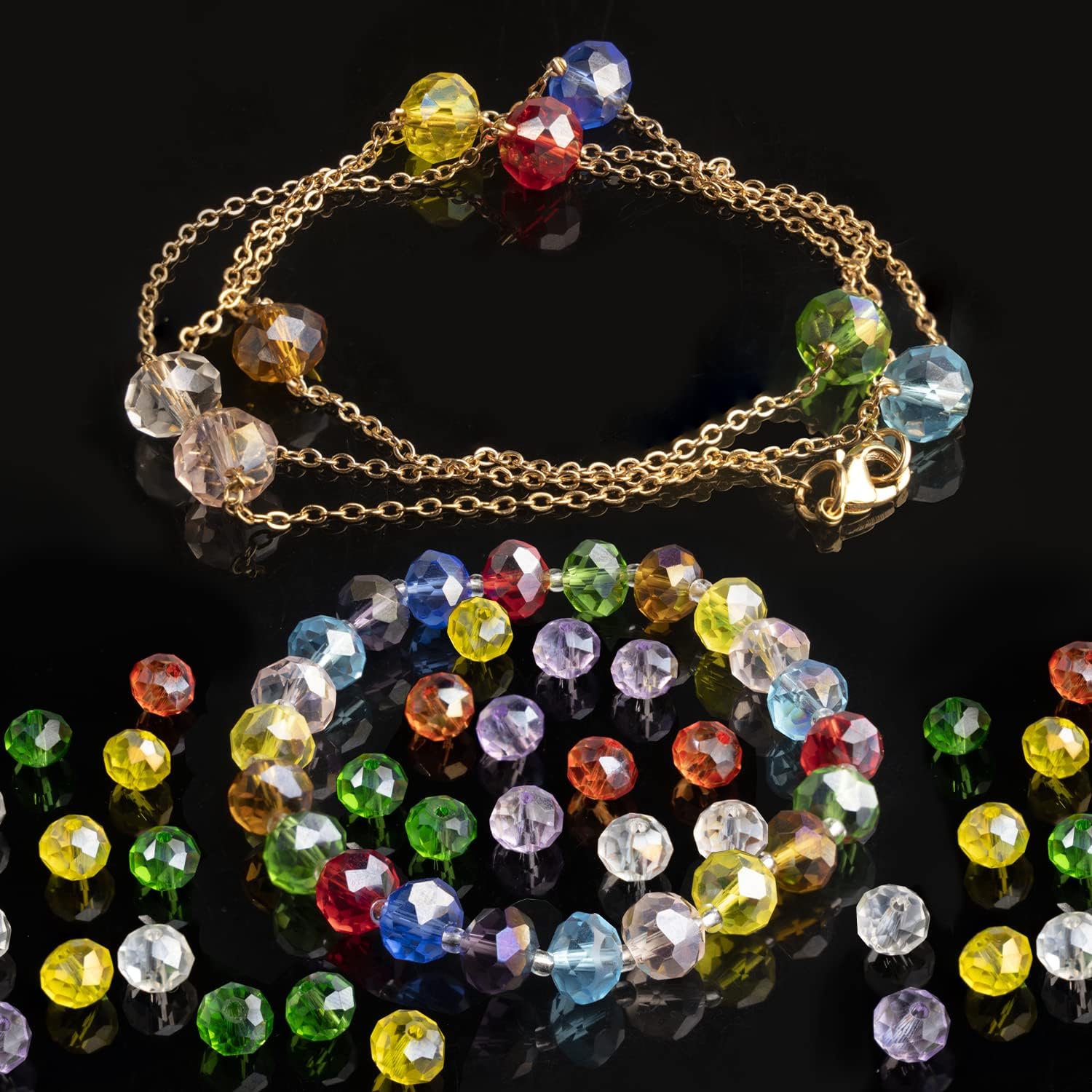 900 cuentas de cristal facetadas espaciadoras de cristal de bicona para hacer joyas, aretes, collares, pulseras, regalo artístico (0.1560.390.39