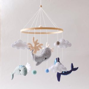 Cama de bebé móvil Baby Wind Chime Craturas marinas, nubes 3D peces móvil campanilla de viento móvil, cama de bebé colgante juego móvil para Cama de bebé móvil Baby Wind Chime Craturas marinas, nubes 3D peces móvil campanilla de viento móvil, cama de bebé colgante juego móvil para