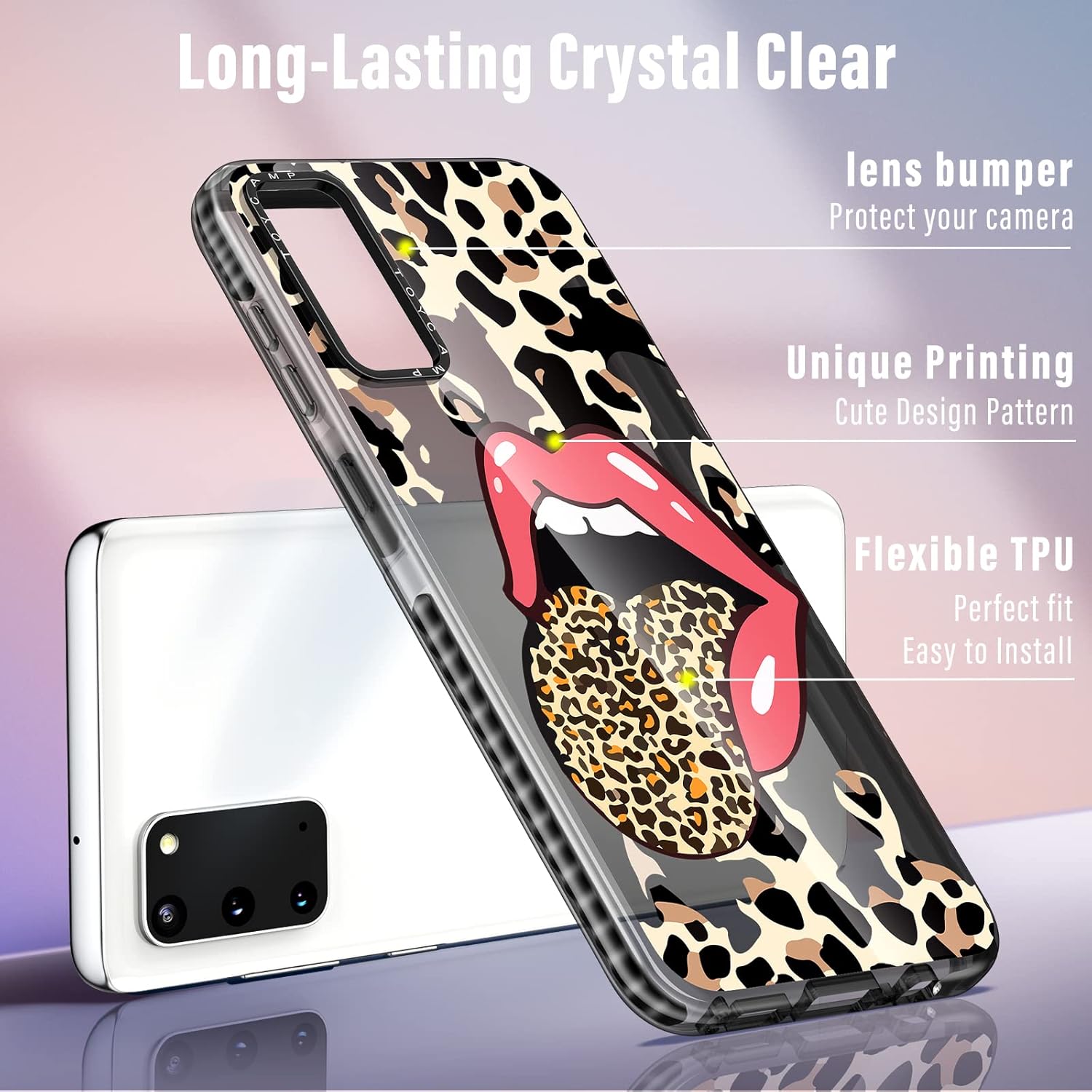 Toycamp Funda para Samsung Galaxy S20 para mujer, diseño de leopardo divertido y bonito diseño de labios femeninos para niñas y adolescentes, (6.2