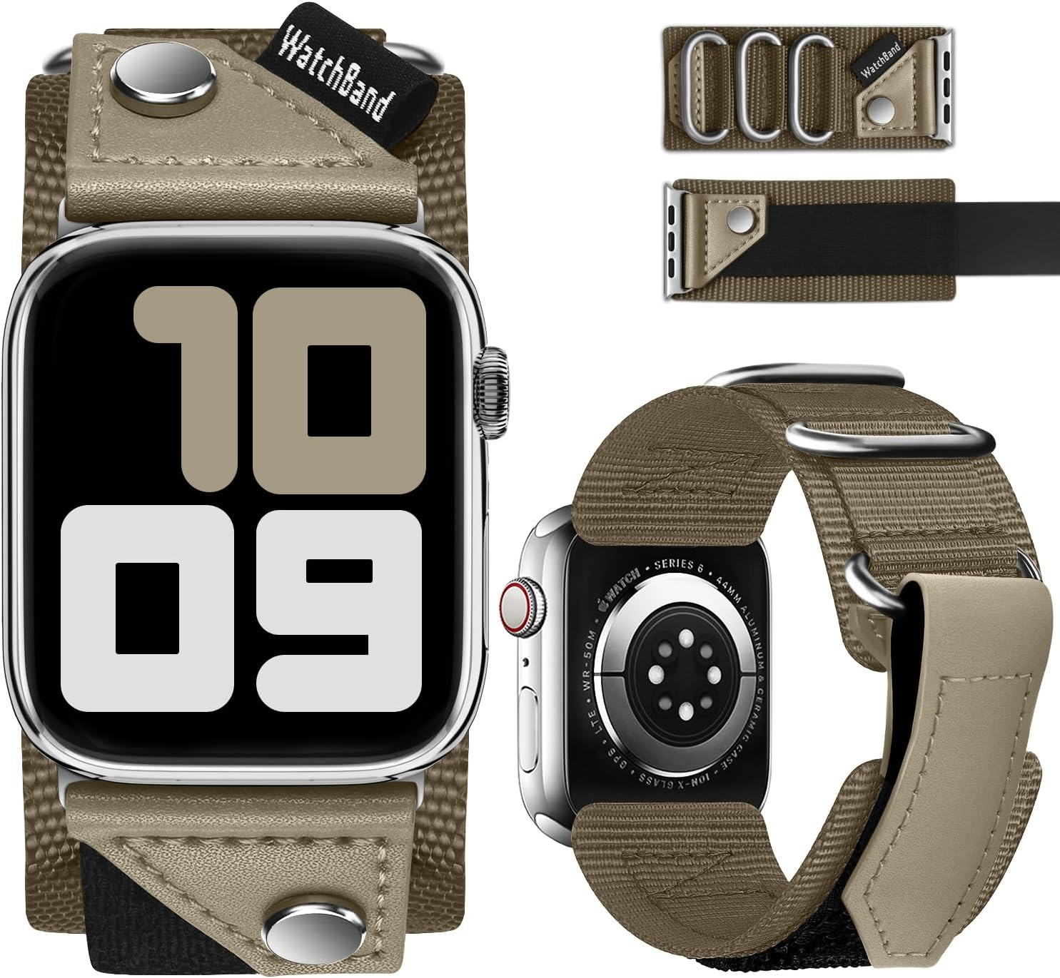 Fullmosa Correa compatible con Apple Watch de 1.654 in 1.732 in 1.772 in 1.929 in 1.496 in 1.575 in 1.614 in, correa de nailon para Apple Watch