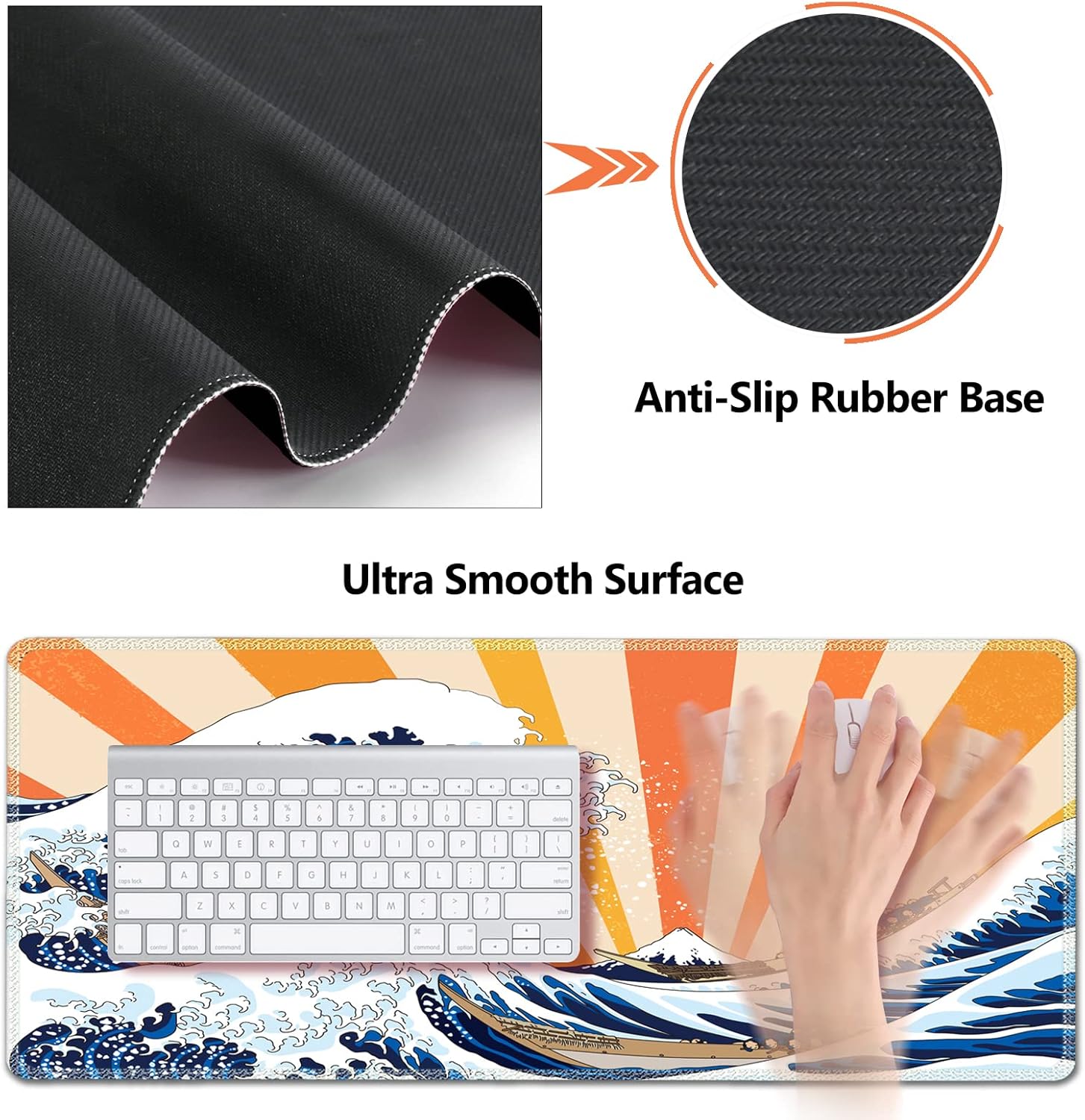 AIMSA Alfombrilla para mouse y teclado con reposamuñecas, alfombrilla de mouse extendida para juegos + soporte de muñeca, espuma viscoelástica