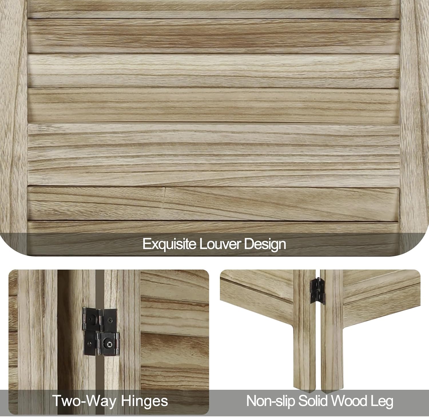 Babion Divisores de habitación de 4 paneles, separadores de habitación de madera, separadores de habitación portátiles y pantallas de privacidad