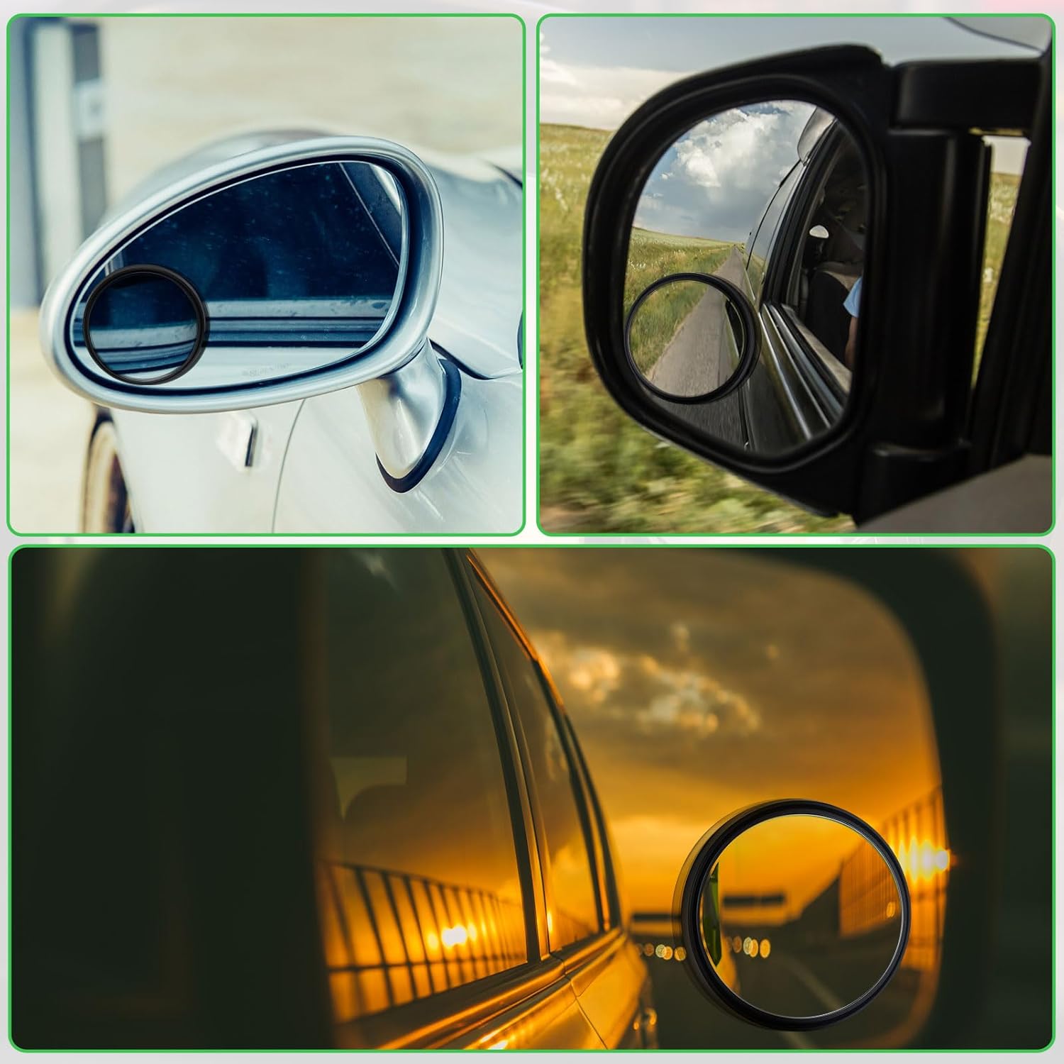 6 espejos laterales ciegos para automóvil, espejo de punto ciego para automóvil, espejo de punto ciego HD, espejos retrovisores ciegos, 3 formas