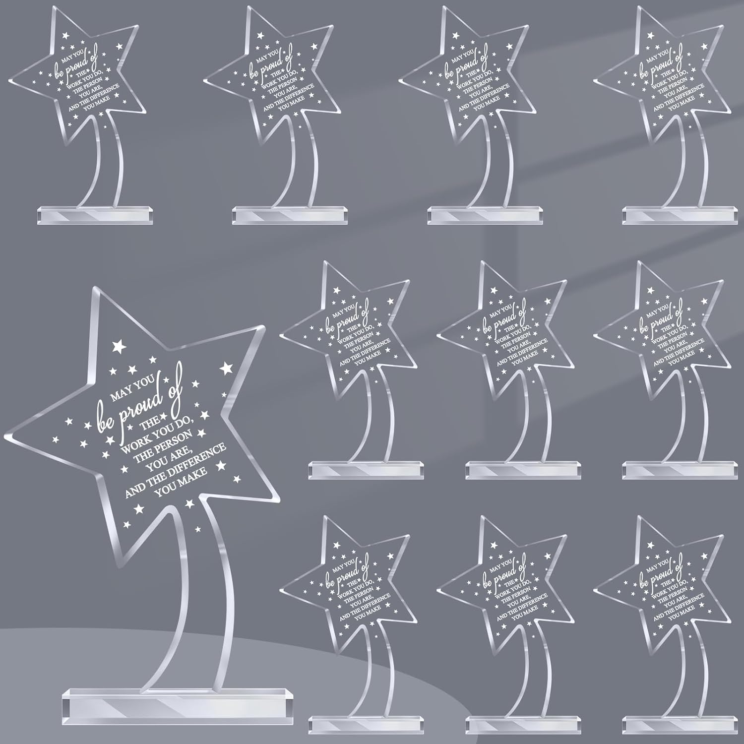 Bucherry 10 piezas de premios de agradecimiento a los empleados para compañeros de trabajo acrílico trofeo de agradecimiento May You Be Proud of The