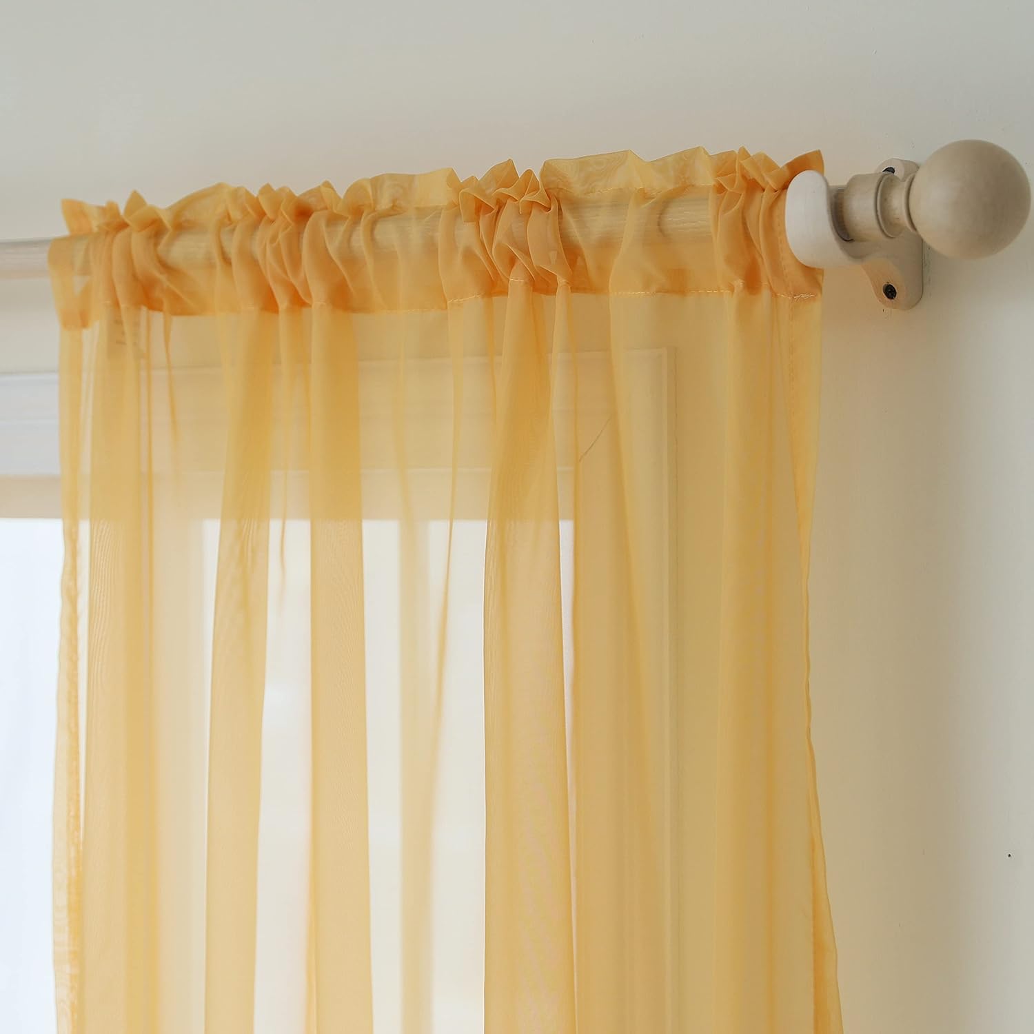 bestselected Cortinas traslúcidas para ventana, 42 pulgadas de ancho x 63 pulgadas de largo cada uno, 2 paneles de cortinas traslúcidas, bolsillo