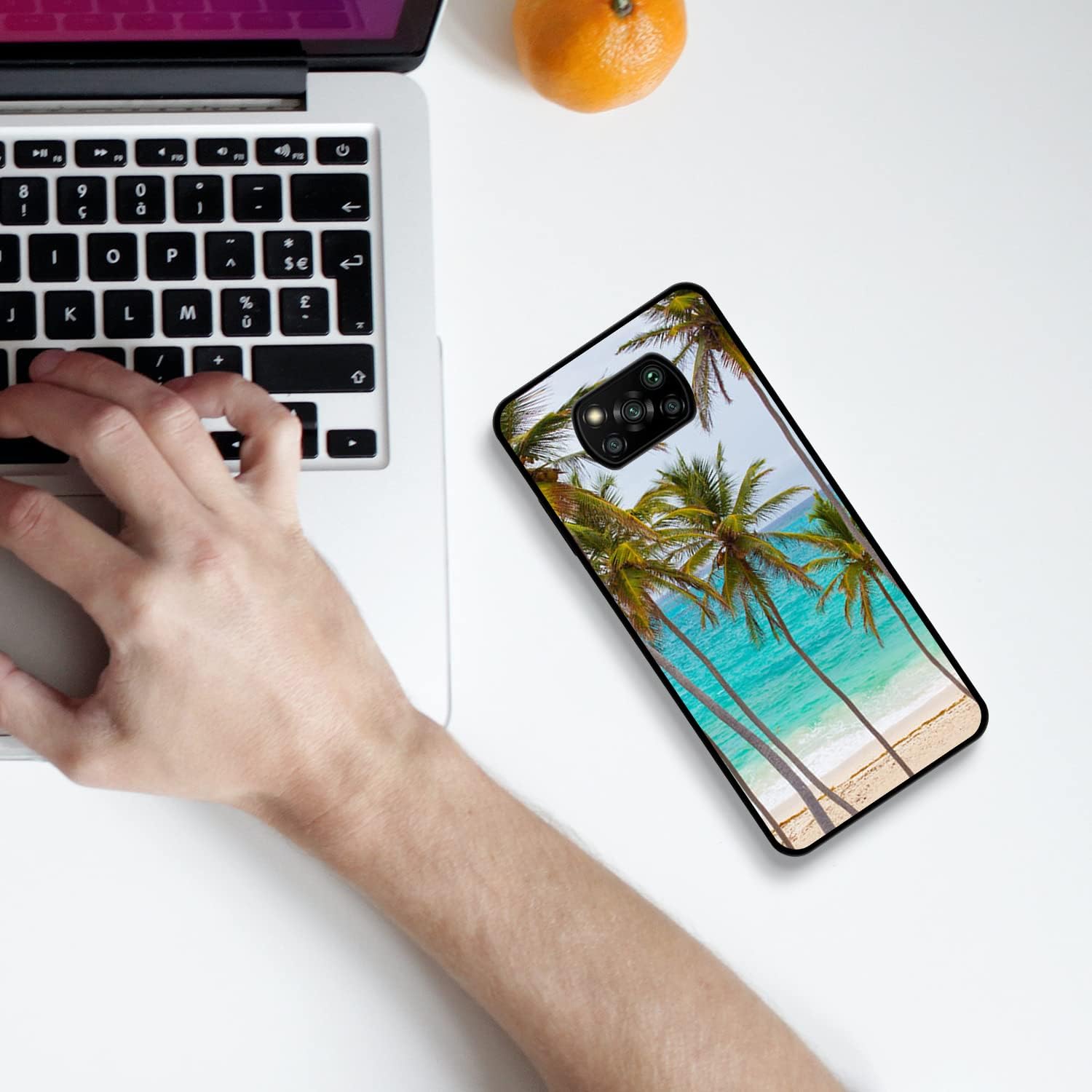 SM Cases – Funda de TPU de goma para Xiaomi Poco X3 NFCPoco Pro, diseño de palmera tropical en la playa, diseño impreso protector a prueba de golpes