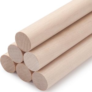 Varillas de madera para manualidades, 6 varillas redondas de madera de 1 x 12 pulgadas, pasador grueso de macramé para proyectos de manualidades, Varillas de madera para manualidades, 6 varillas redondas de madera de 1 x 12 pulgadas, pasador grueso de macramé para proyectos de manualidades,