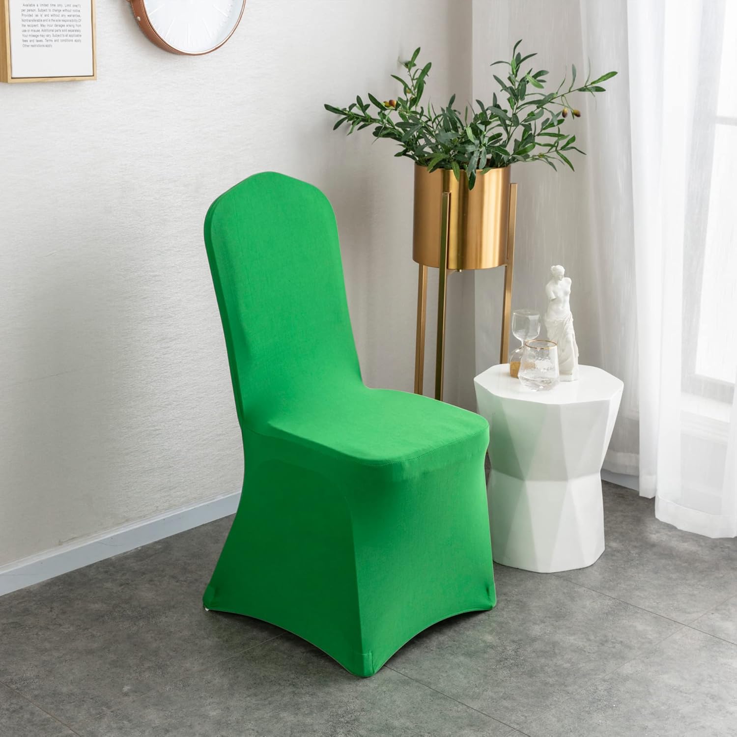 10 fundas para sillas de elastano verde fresco, fundas elásticas universales para sillas de banquetes, fundas protectoras universales para bodas,