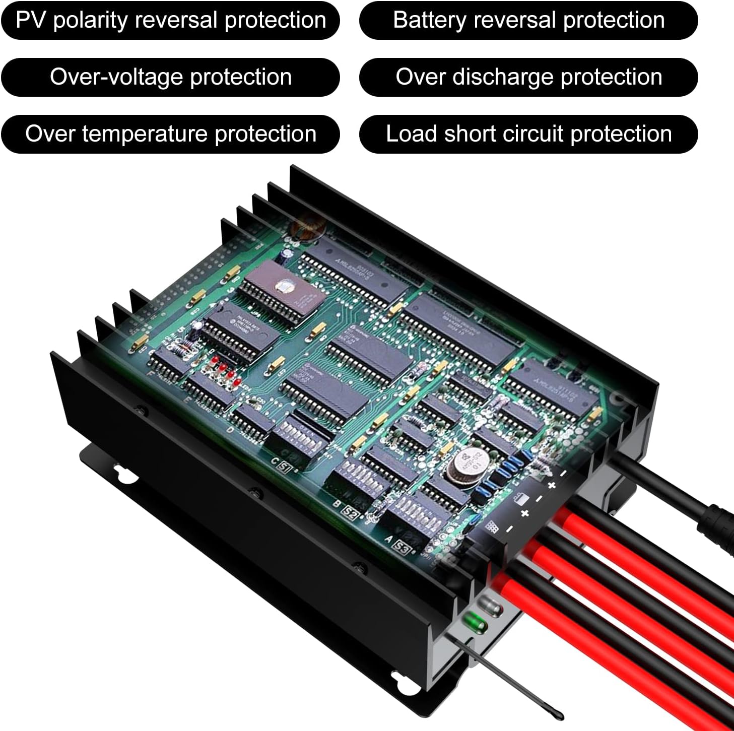 EPEVER IP68 Waterproof 30A MPPT Solar Charge Controller 12V 24V Auto, Solar Panel Battery Intelligent Regulator with MT50 and RS485 Cable, Used in