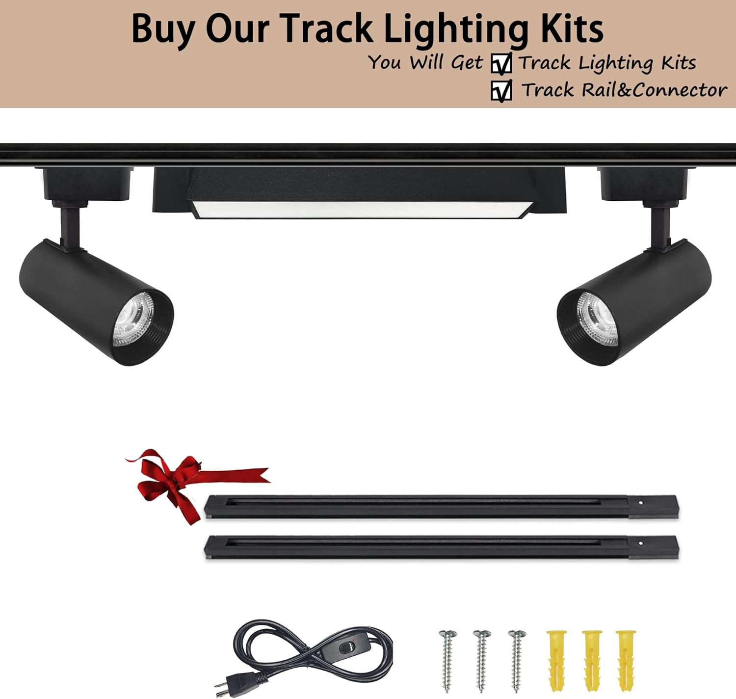 H Track I Conector H Tipo Circuito único 3-Wire-1 Kit de iluminación de pista para H Track System Accesorios de iluminación de pista 120V (conector