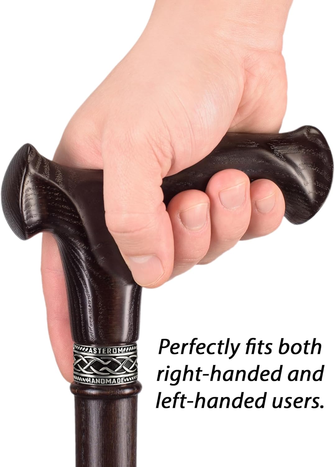 Asterom Bastón de caminar para hombres y mujeres, hecho a mano, ergonómico, resistente, bastones de madera para personas mayores, bastones fríos