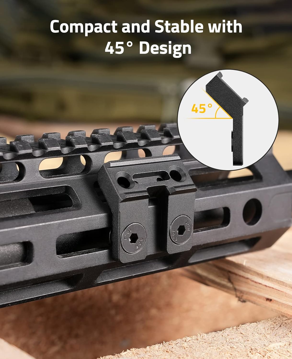 CVLIFE Soporte de riel M para linterna táctica, 45 grados compatible con Streamlight Protac SeriesSurefire M300M600 Series