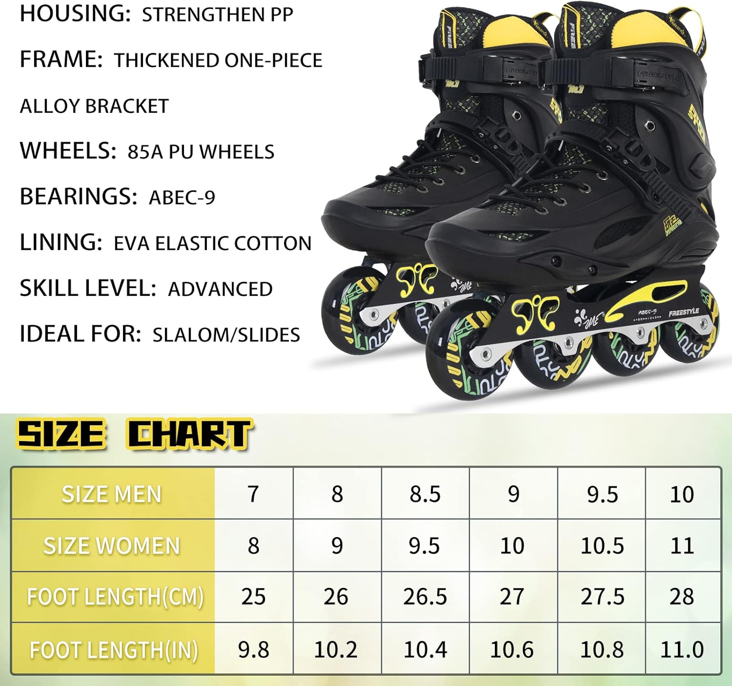 Nattork Patines en línea, cuchillas profesionales de fitness para adultos, mujeres y hombres, 4 ruedas, patines agresivos de carreras de velocidad