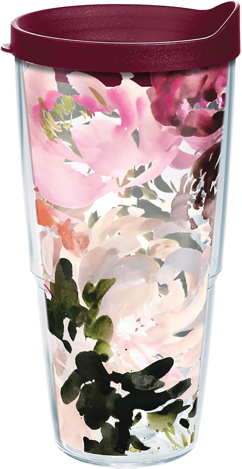 Tervis Kelly Ventura Floral Collection – Vaso aislado de doble pared hecho en Estados Unidos mantiene las bebidas frías y calientes, 24 onzas,