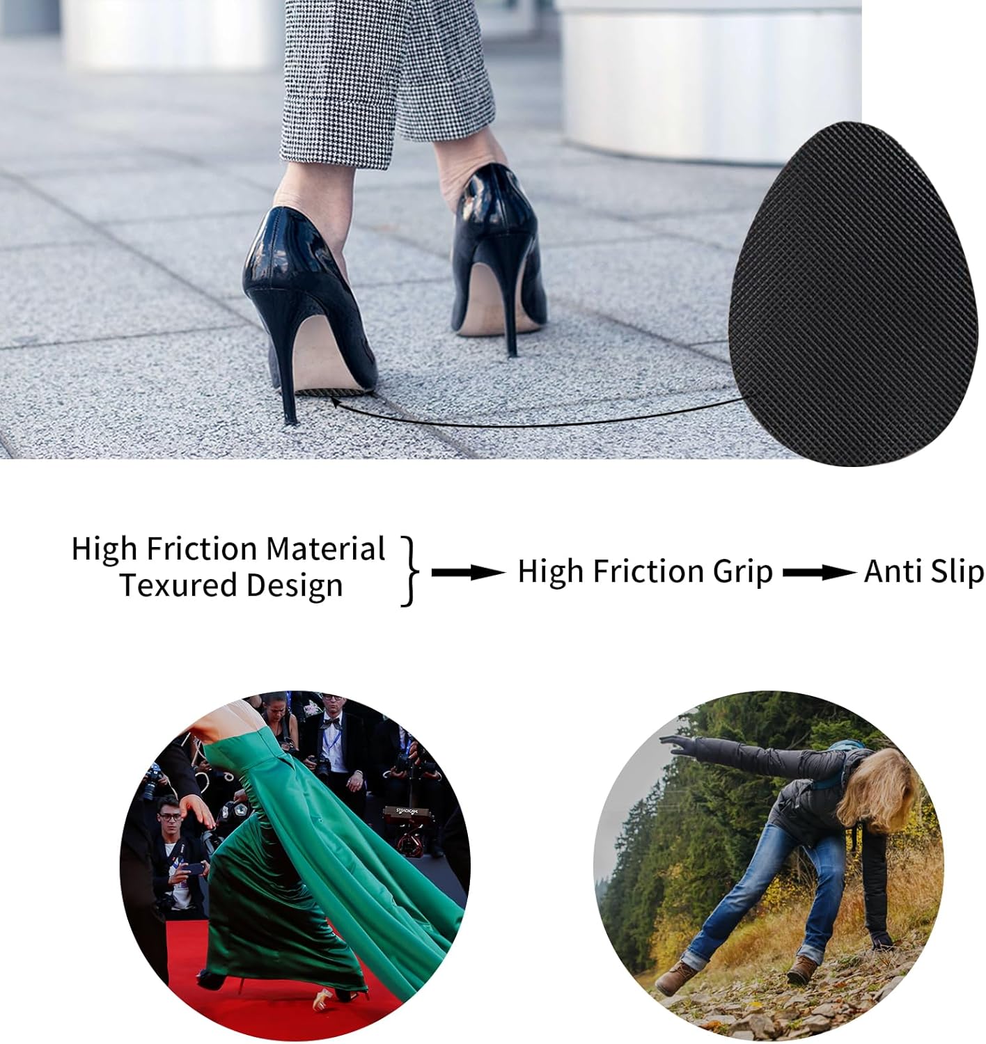 Empuñaduras para zapatos en la parte inferior de los zapatos, almohadillas antideslizantes autoadhesivas, gominolas de silicona para zapatos