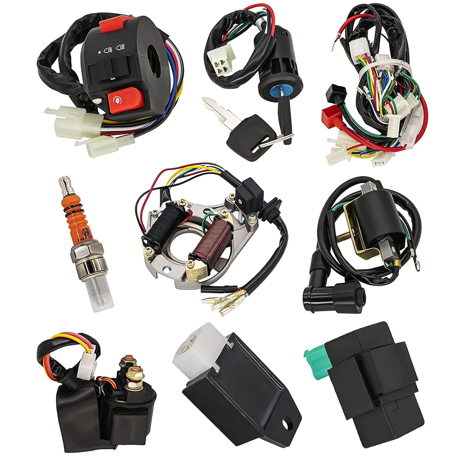 Kit completo de arnés de cableado CDI de bobina de estator de electricidad  Endxedo Kit completo de arnés de cableado para ATV KLX de 4 tiempos, 50