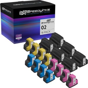 SPEEDYINKS Repuesto remanufacturado para cartuchos de tinta HP 02 con chip inteligente (6 negros, 4 cian, 4 magenta, 4 amarillos, 18 unidades) para SPEEDYINKS Repuesto remanufacturado para cartuchos de tinta HP 02 con chip inteligente (6 negros, 4 cian, 4 magenta, 4 amarillos, 18 unidades) para