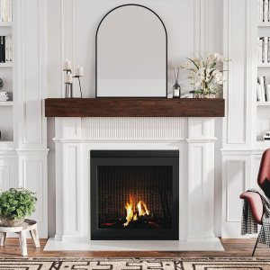 Repisa de chimenea, chimenea sintética de 60 pulgadas, estante flotante de madera maciza, repisa de madera maciza para chimenea, decoración de Repisa de chimenea, chimenea sintética de 60 pulgadas, estante flotante de madera maciza, repisa de madera maciza para chimenea, decoración de