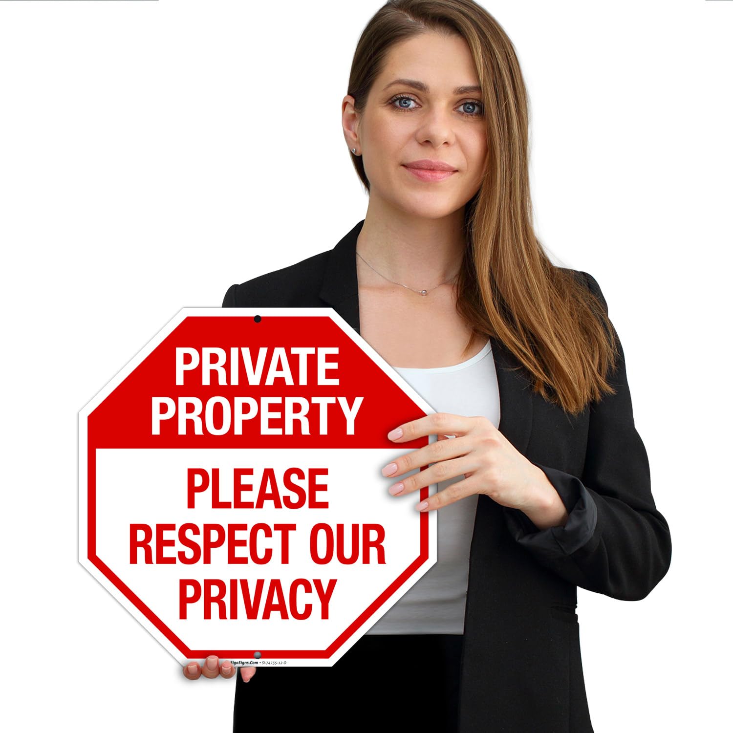 Private Property Please Respect Our Privacy Sign, 12 x 12 pulgadas, libre de óxido, aluminio 040, resistente a la decoloración, fabricado en Estados
