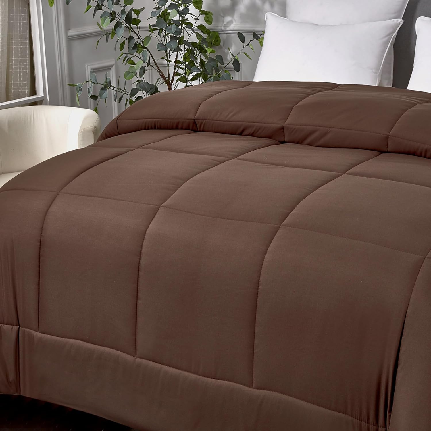 Blue Ridge Home Fashions – Edredón sintético de microfibra para todas las estaciones, relleno de poliéster hipoalergénico, Full Queen