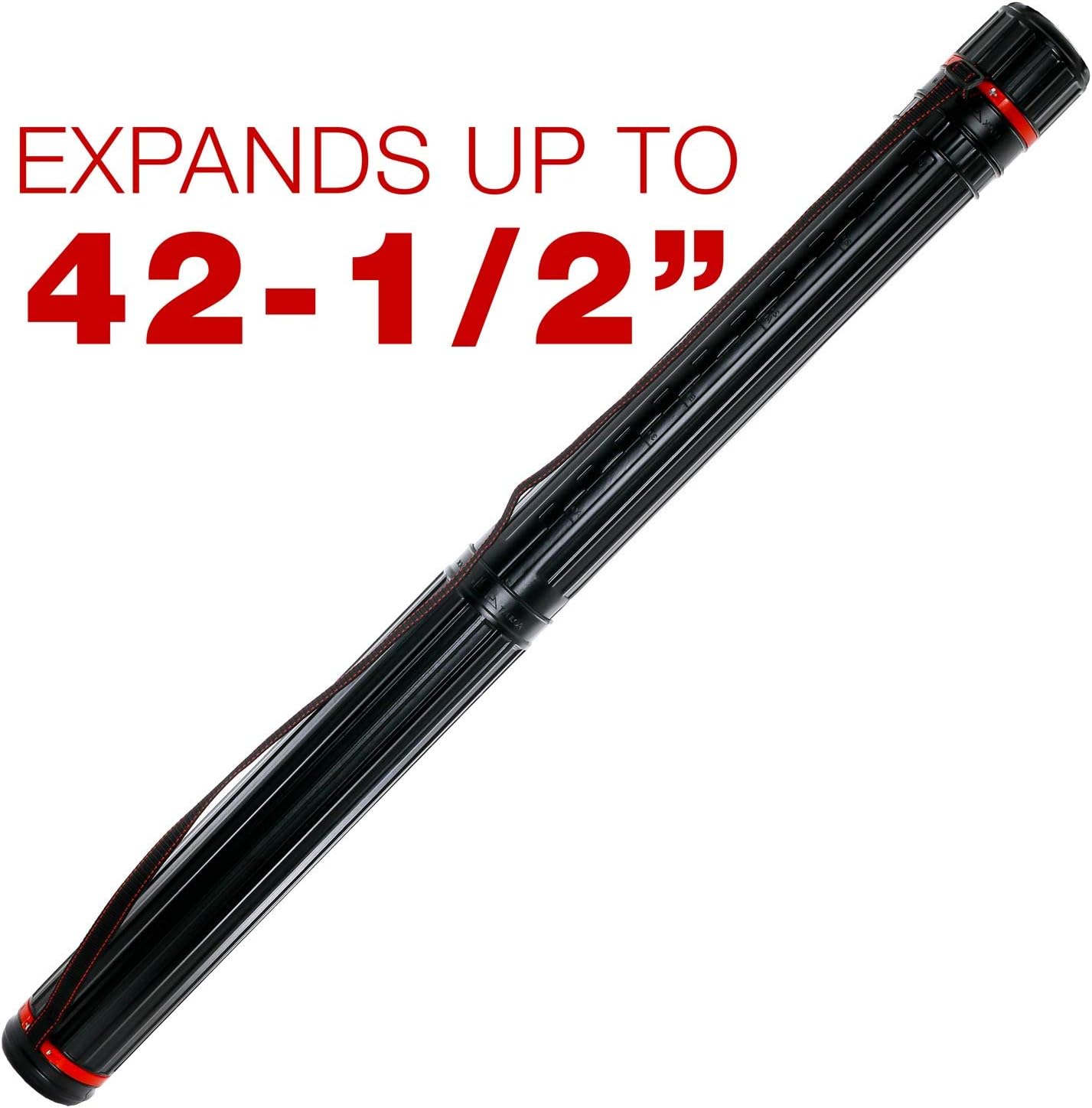 US Art Supply – Tubo de dibujo telescópico negro – Diámetro exterior 3-14″, diámetro interior 2-78″ pulgadas, longitud 25 a 42-12 pulgadas