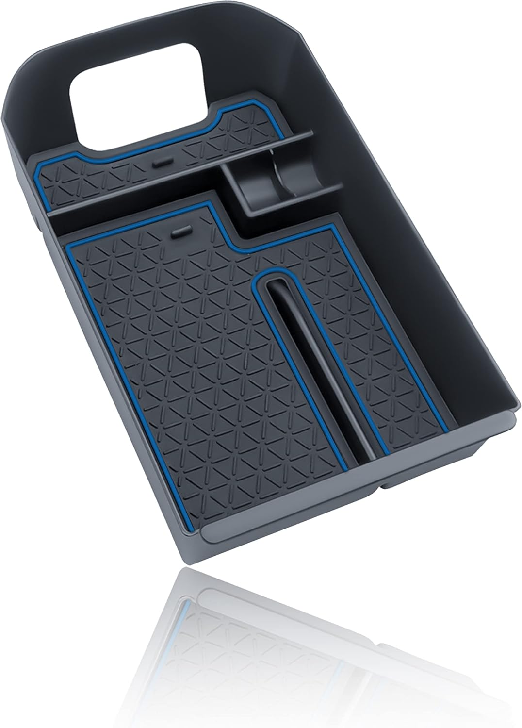 Bandeja organizadora de consola central compatible con Toyota RAV4 2023 2022 2021 2020 2019, accesorios para reposabrazos (borde azul)