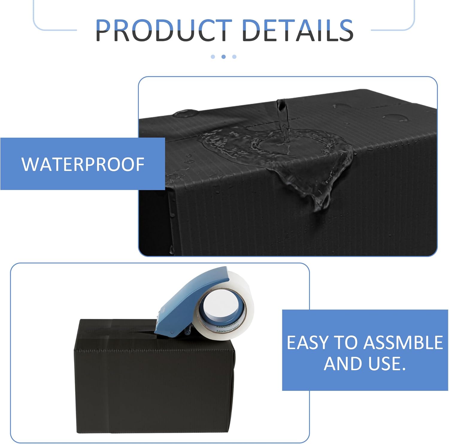 WHYNONAP Juego de 25 cajas de envío de 8 x 6 x 4 pulgadas, cajas de envío de plástico pequeñas para embalaje de pequeñas empresas, cajas de cartón