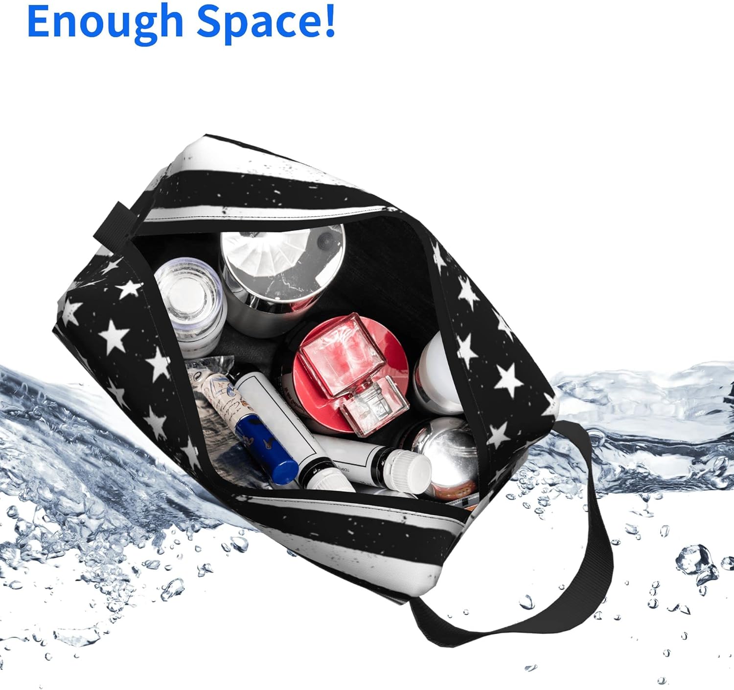 Bolsas de maquillaje grandes para mujer, bolsa de cosméticos impermeable, bolsa de maquillaje de doble cara, bolsa de aseo con cremallera para