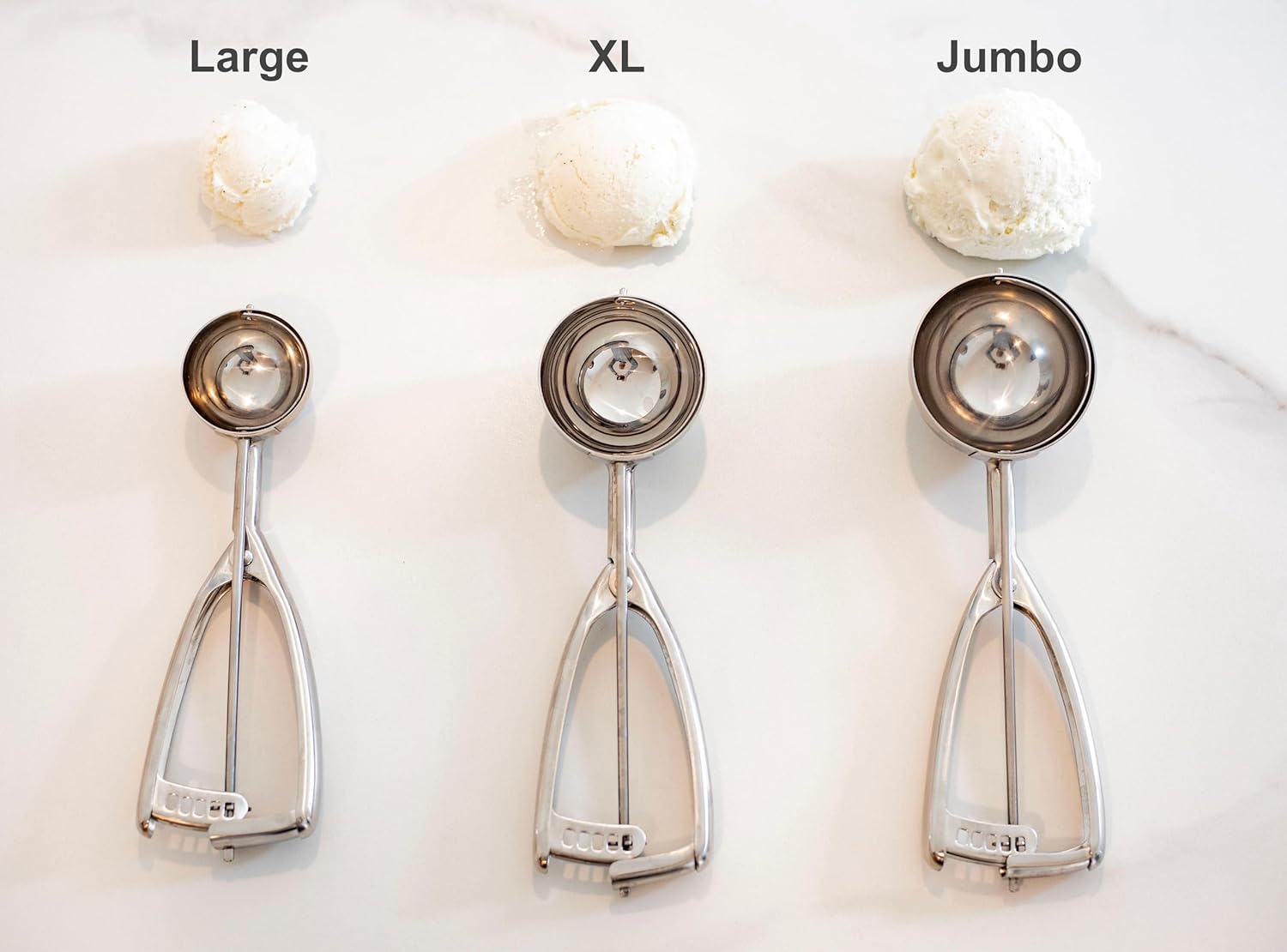 Jenaluca Cuchara para helado188, deacero inoxidable, elegante, Plateado